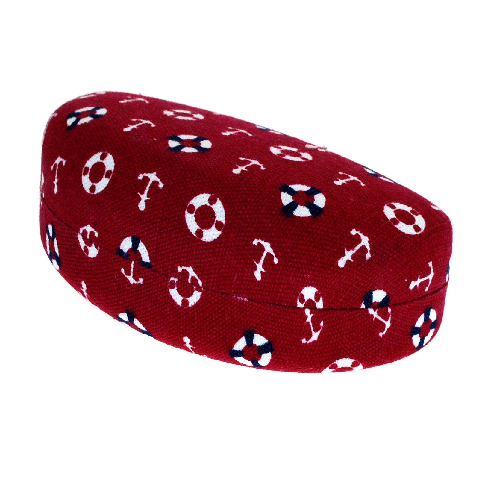 Sunglasses & Glasses Protective Hard Case Half Oval Sailor Print Fabric