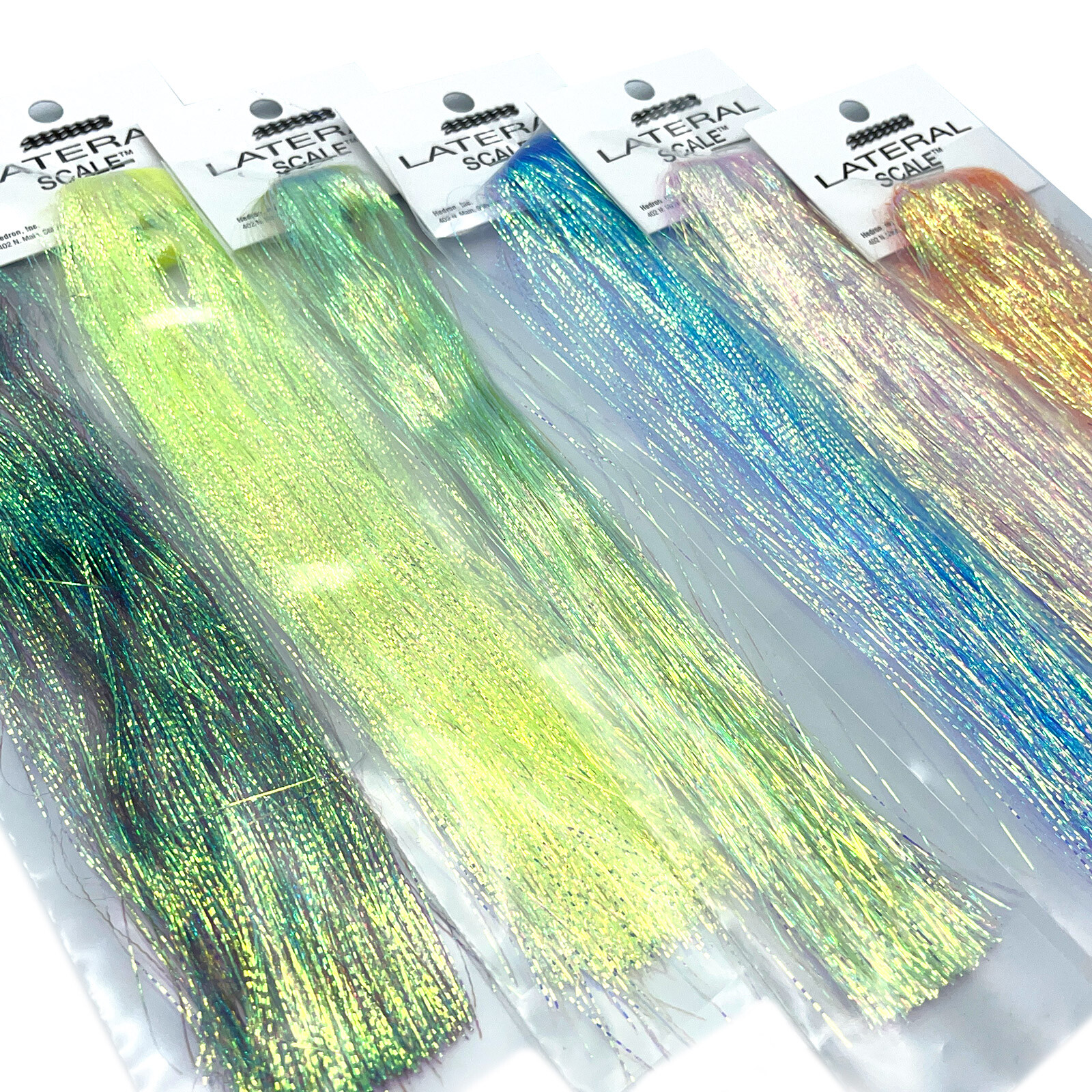DYED MIRAGE LATERAL SCALE 1/69" - Fly Tying Flash Musky Bucktail Flashabou NEW!