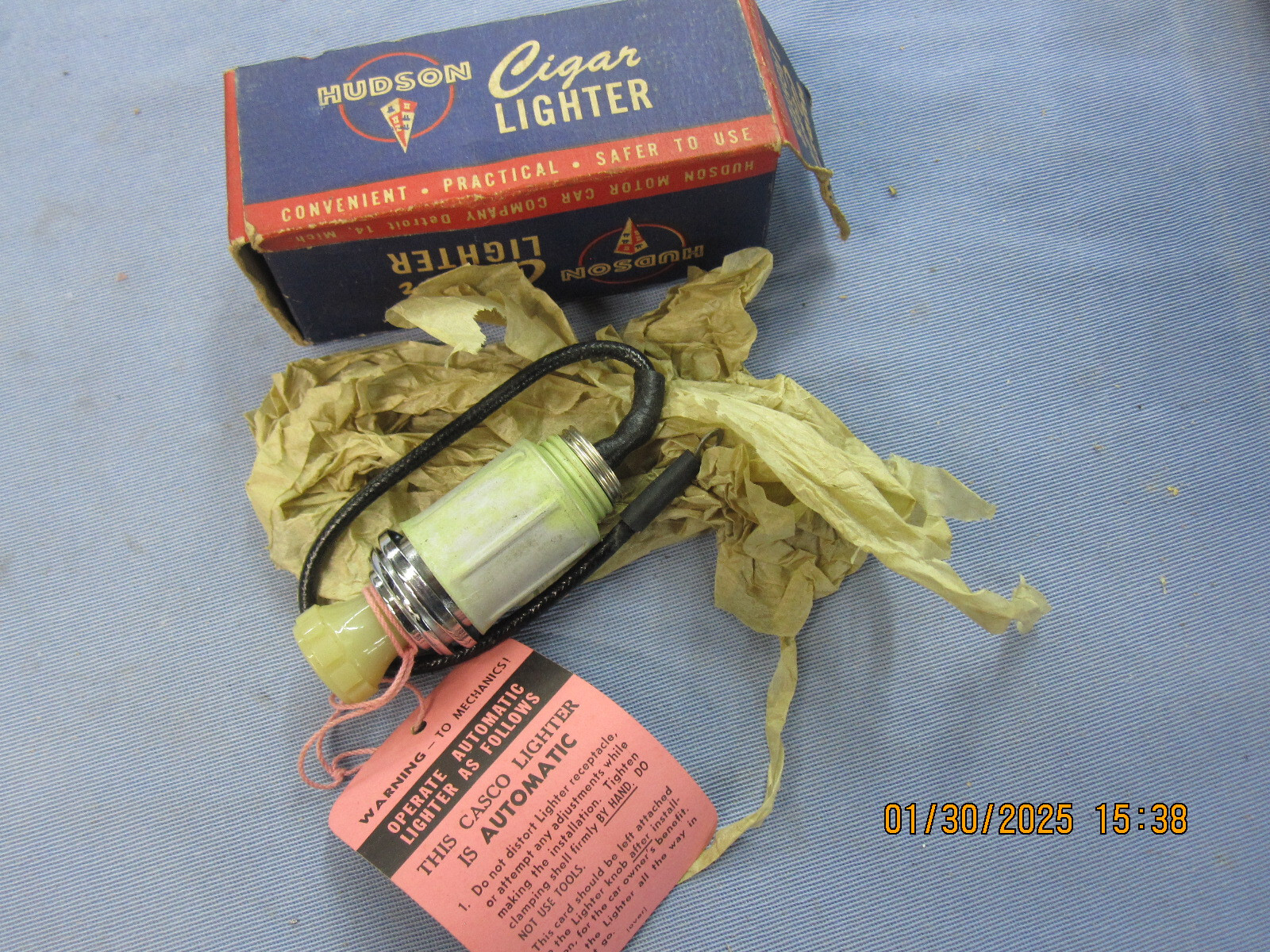 NOS 1948 1949 Hudson Cigar Lighter # 213215