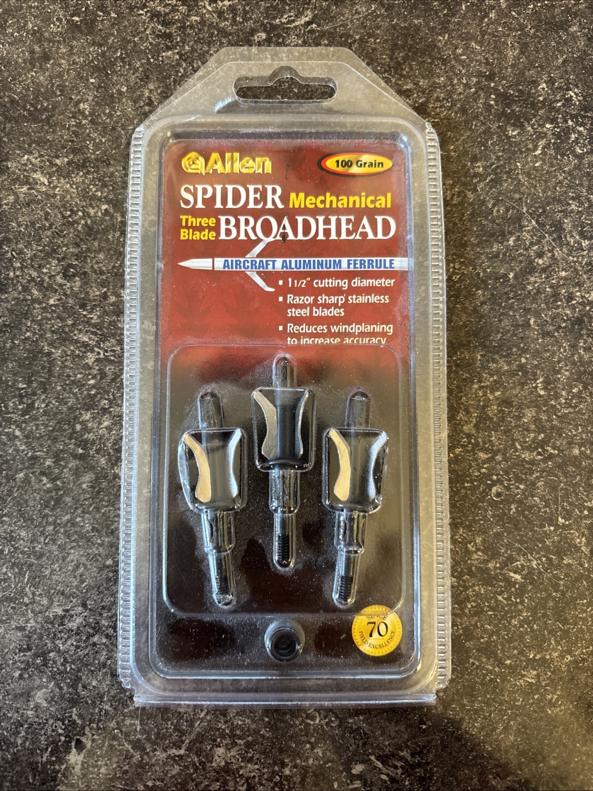 New Allen Spider Mechanical  Broadhead 3 Blade *SEALED Deer Hunting Bucks