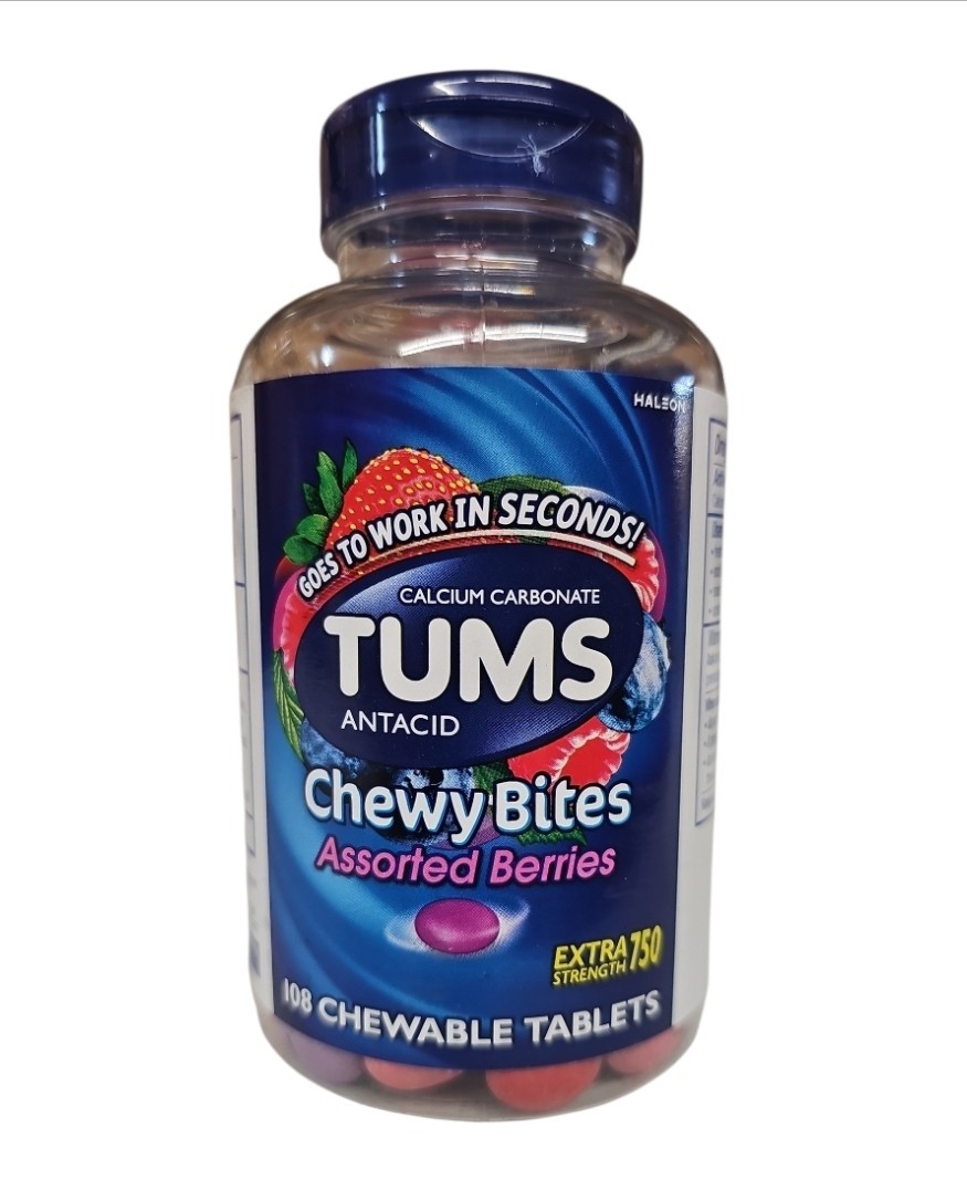 TUMS Antacid Chewy Bites Assorted Berries 🍒🍓🫐 108 Chewable Tablets EXP 10/28
