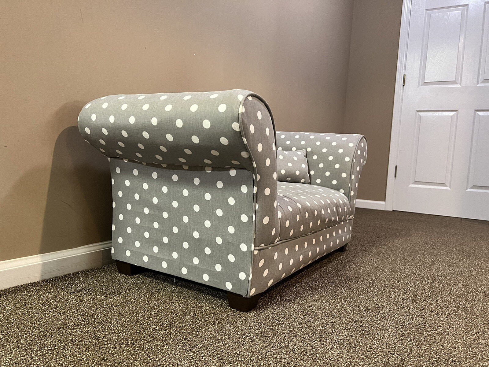 Gray Polka Dotted Toddler Sofa