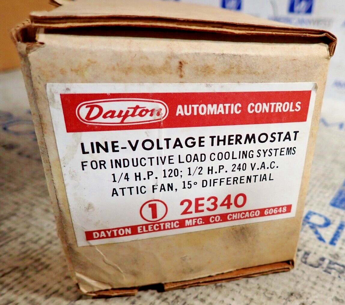 NEW - Dayton Automatic Controls 2E340 Line-Voltage Thermostat