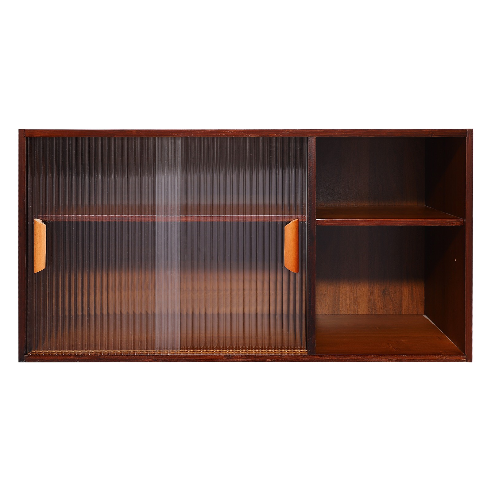 2 Tier Modern Walnut Cupboard, Plate/Cup Storage Cabinet, Kitchen Pantry Cabinet
