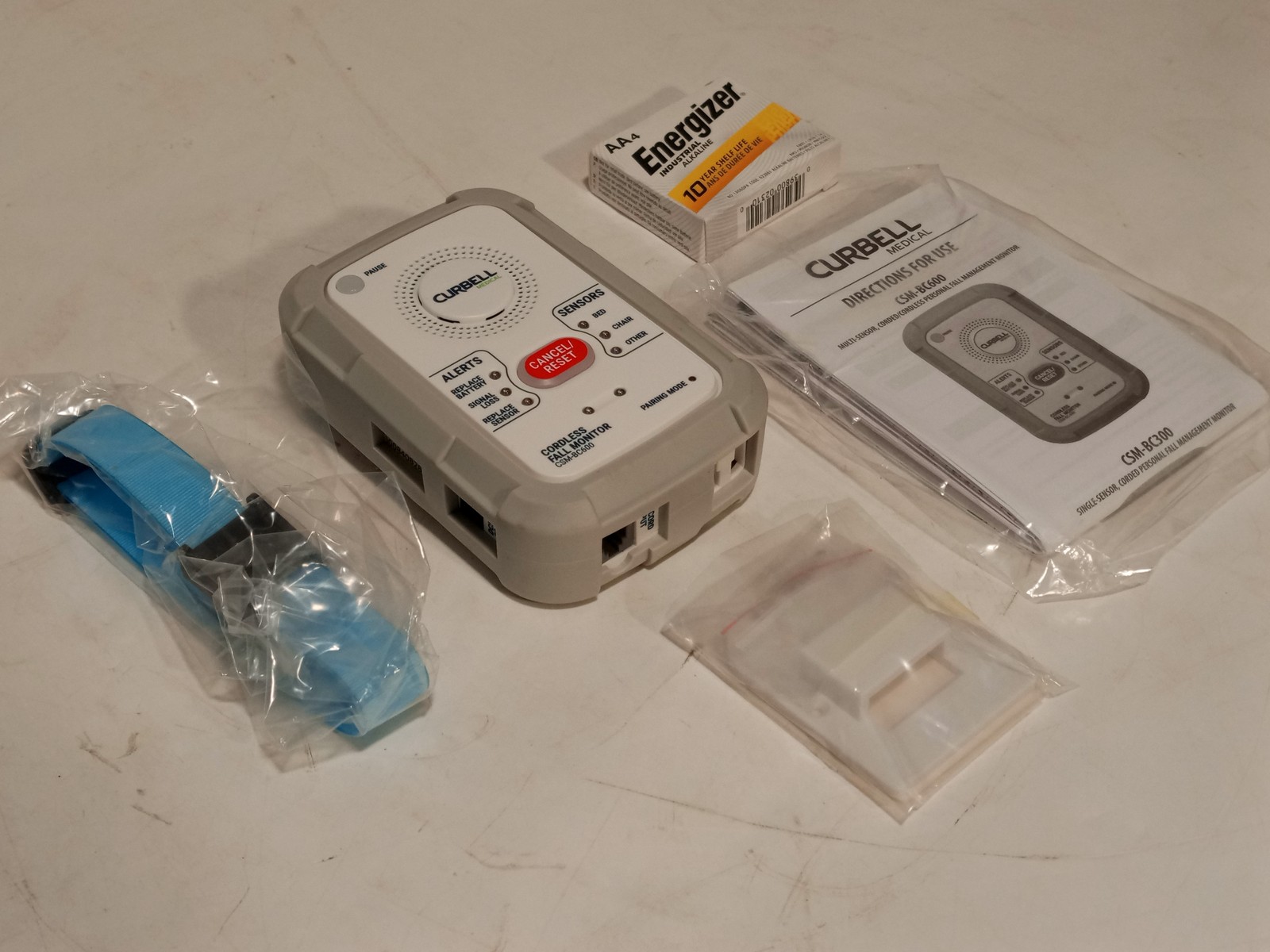 Curbell Medical CSM-BC600 Cordless Fall Monitor w manual battery as shown