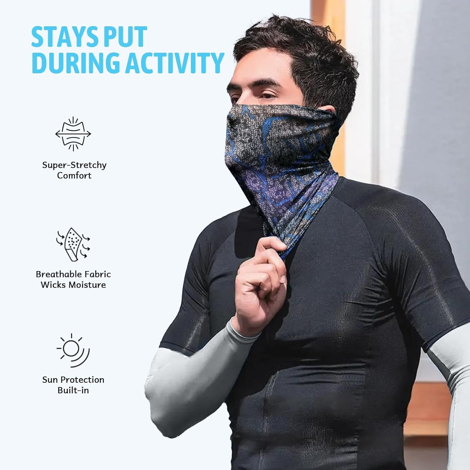 Neck Gaiter for Men Women, 6 Pack Face Mask Breathable Face Cover for Sun UV Pro