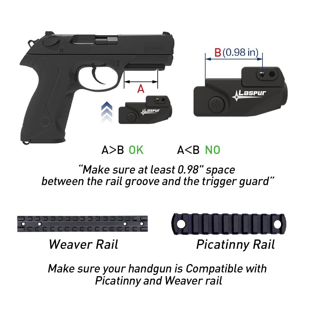 Laspur Metal Compact Laser Sight Rechargeable Battery