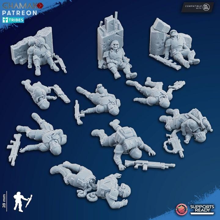 Freedom Guard Casualties - 28mm 32mm Wargaming Terrain Scatter