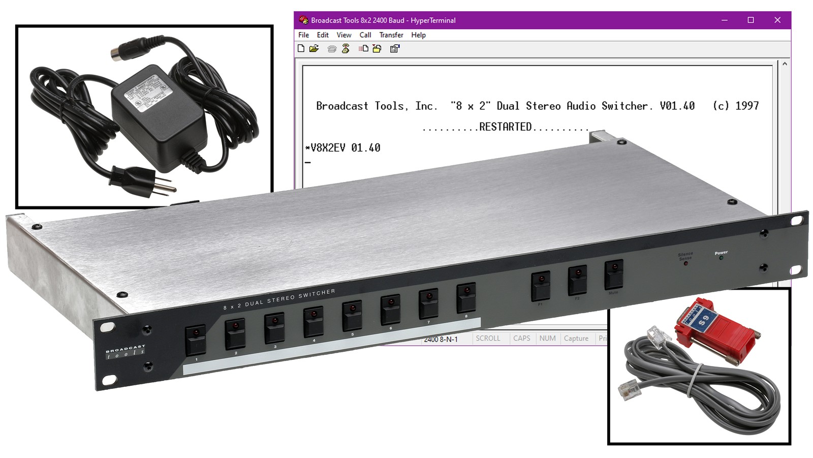 Broadcast Tools 8x2 Dual Audio Stereo Switcher Router Silence Sensor RS-232 GPI