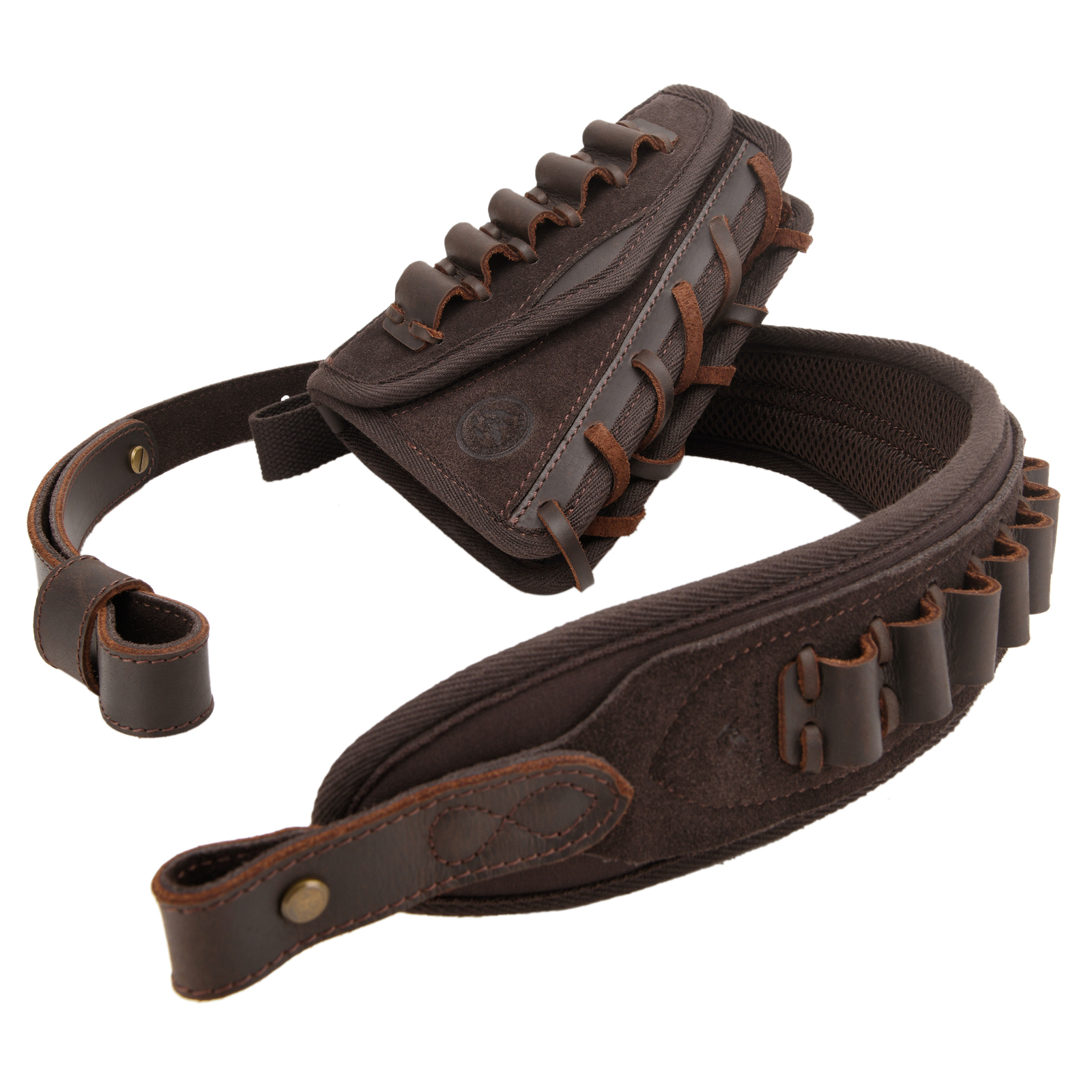 One Combo Leather Suede Hunting Gun Buttstock with Sling for .357.45/70 .22 12GA