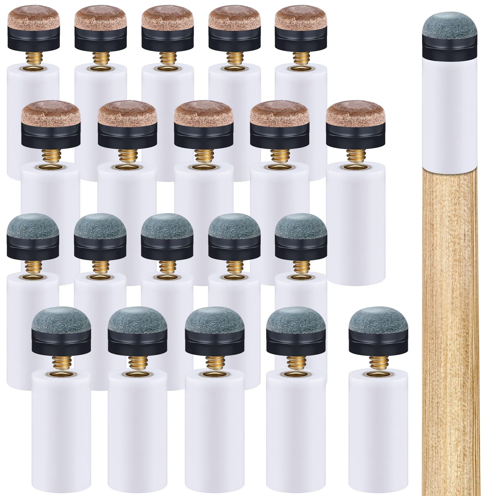 Teyva Daily 20 Sets Billiard Cues Tips Replacement with White white and blue
