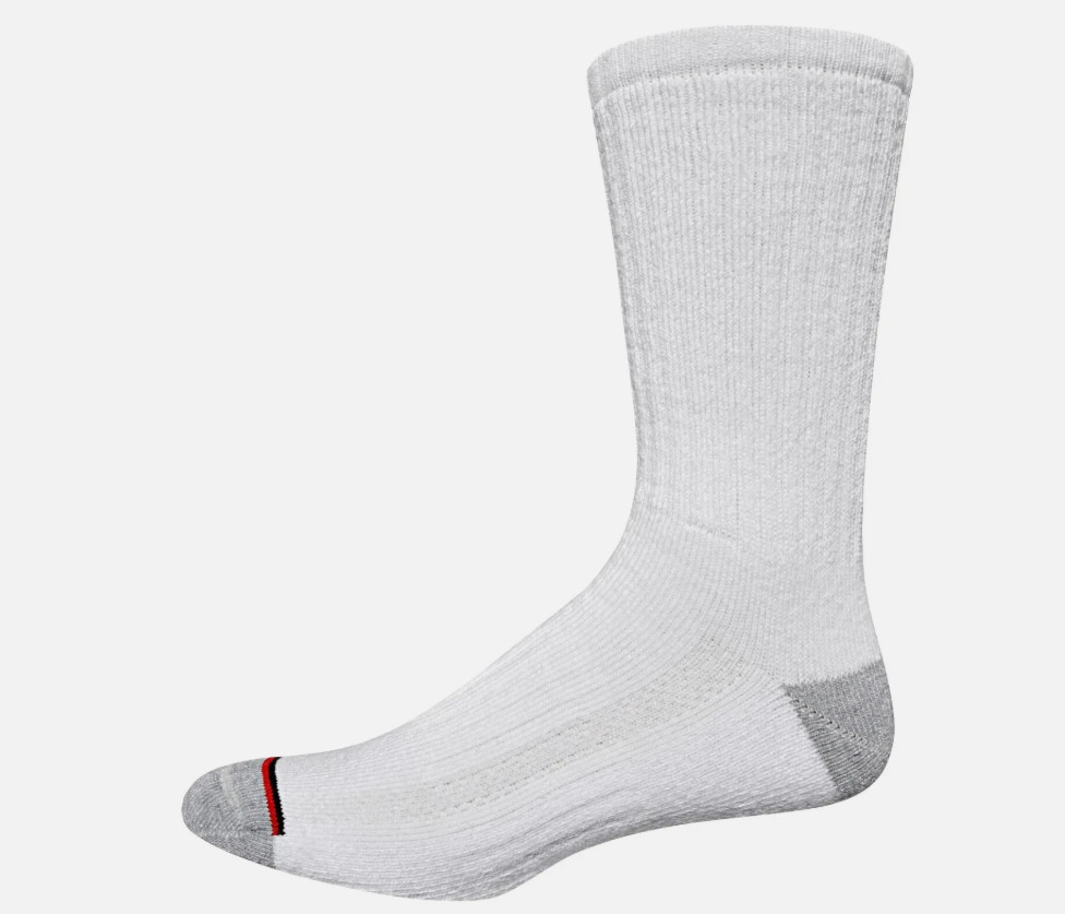 Kirkland Signature Men’s 8 Pairs Athletic Full Cushion Socks, White, Size 8-12