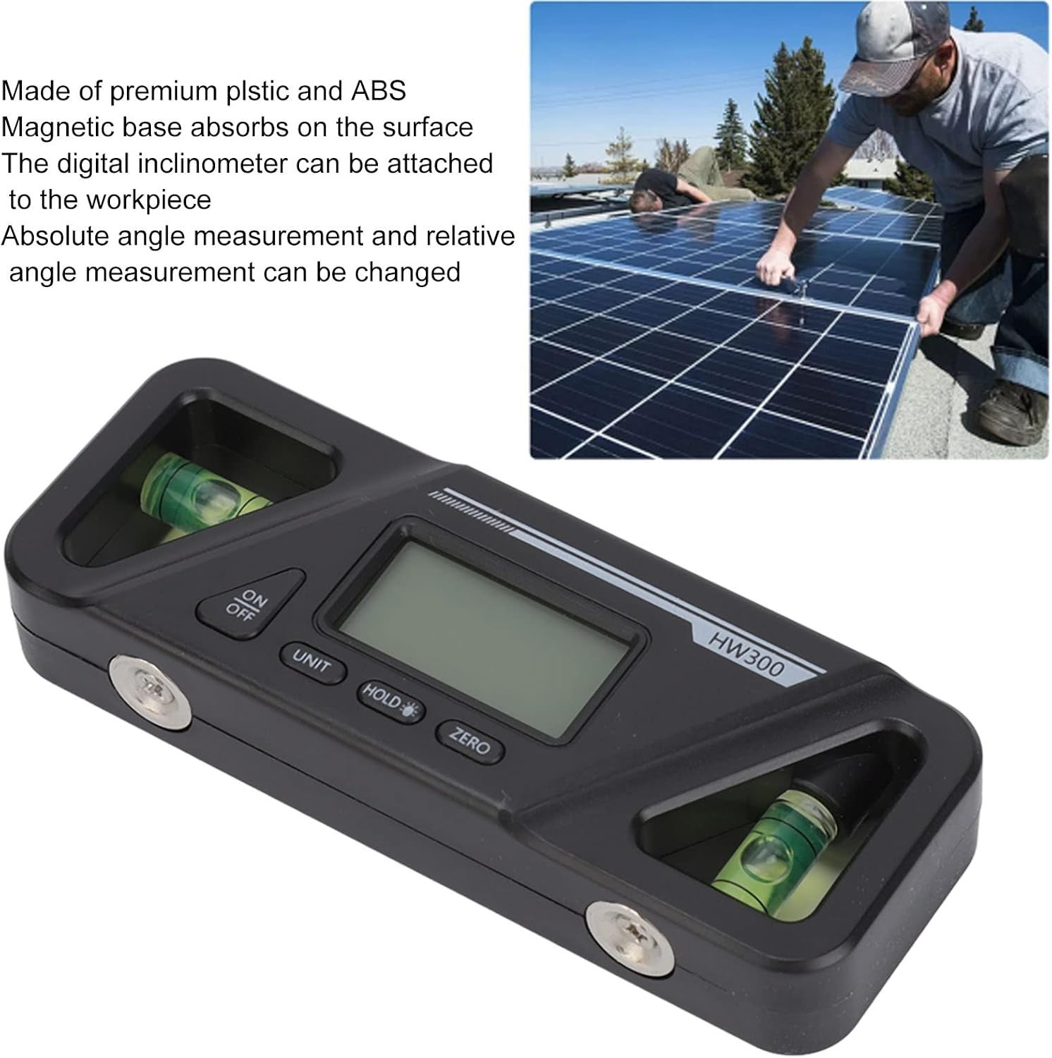 Digital Level with Magnetic Base, LCD Backlit Digital Inclinometer, High Prec...