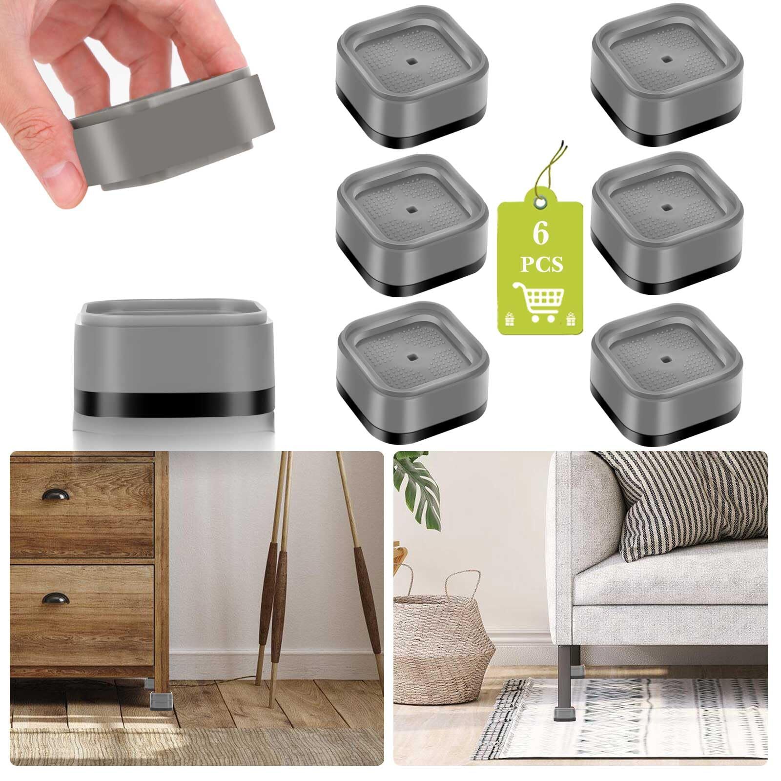 6 Pack Furniture Risers 1 Inch Adjustable Bed Risers Heavy Duty for Table Des...
