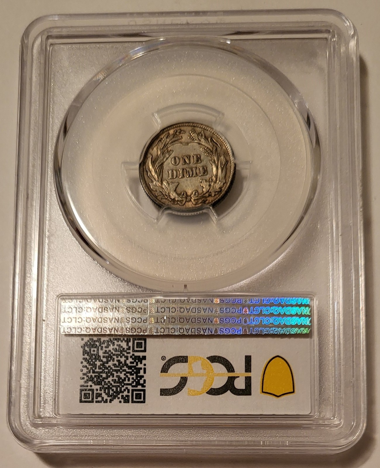 1912 Barber Dime AU55 PCGS Toned