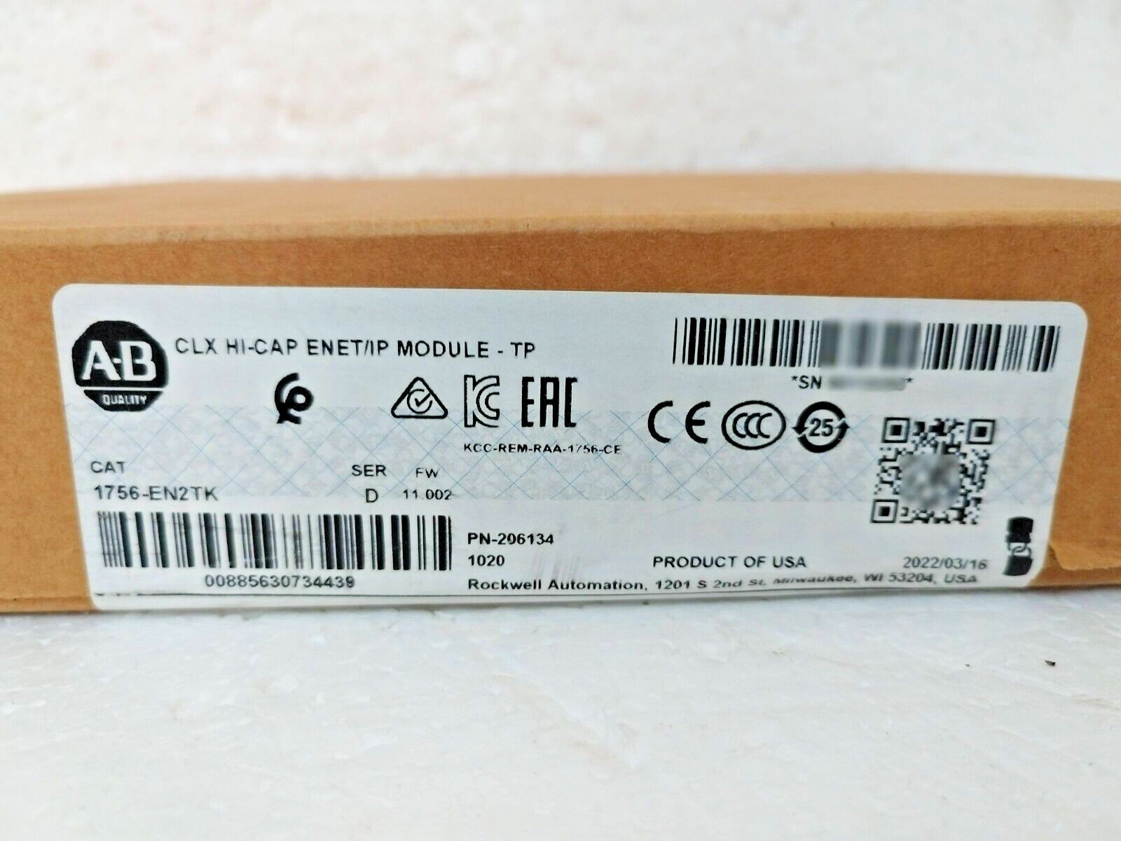 NEW Allen Bradley 1756-EN2TK CLX HI-CAP ENET/IP MODULE US Free Tax