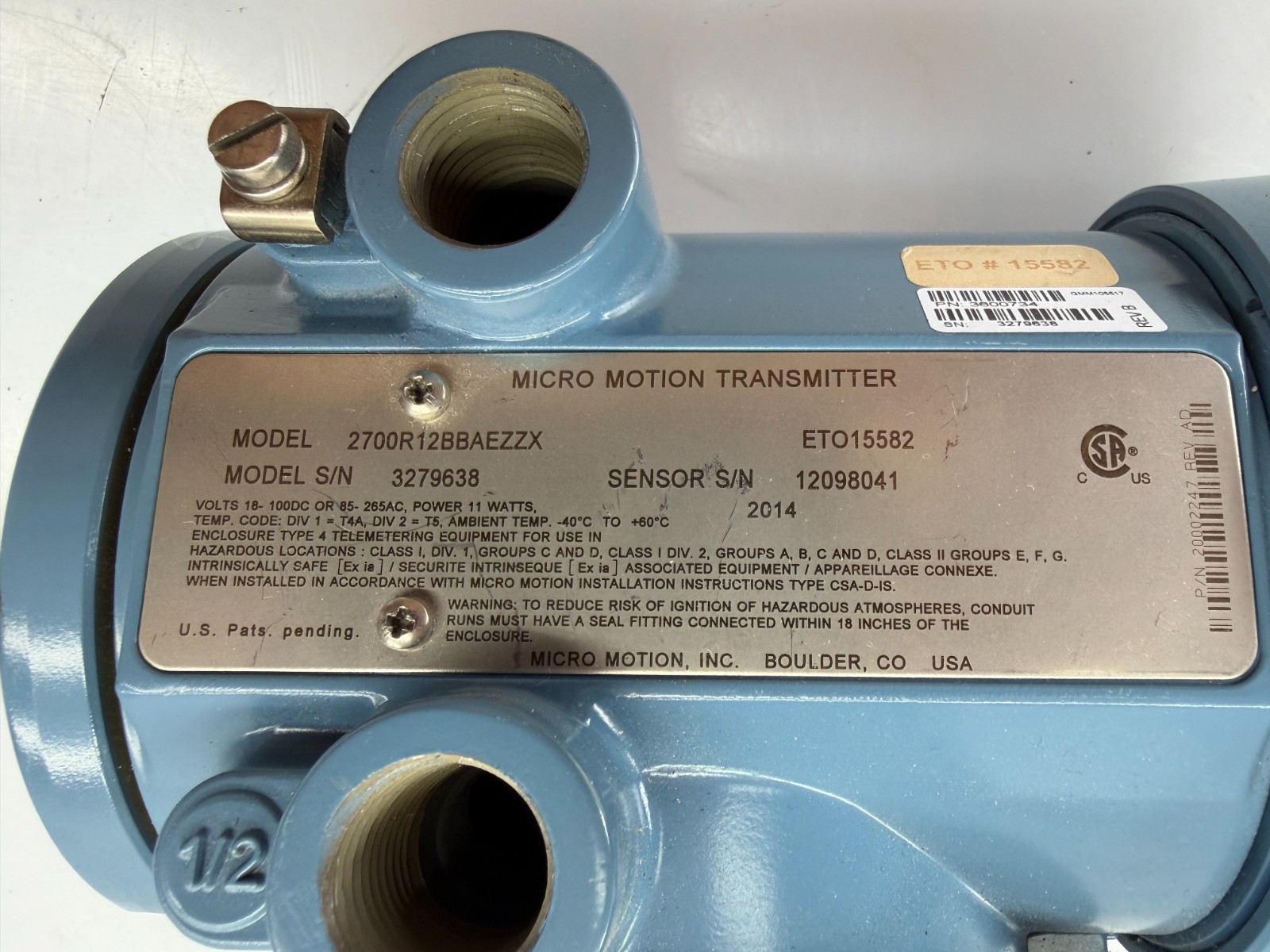 Micro Motion 2700R12BBAEZZX Transmitter