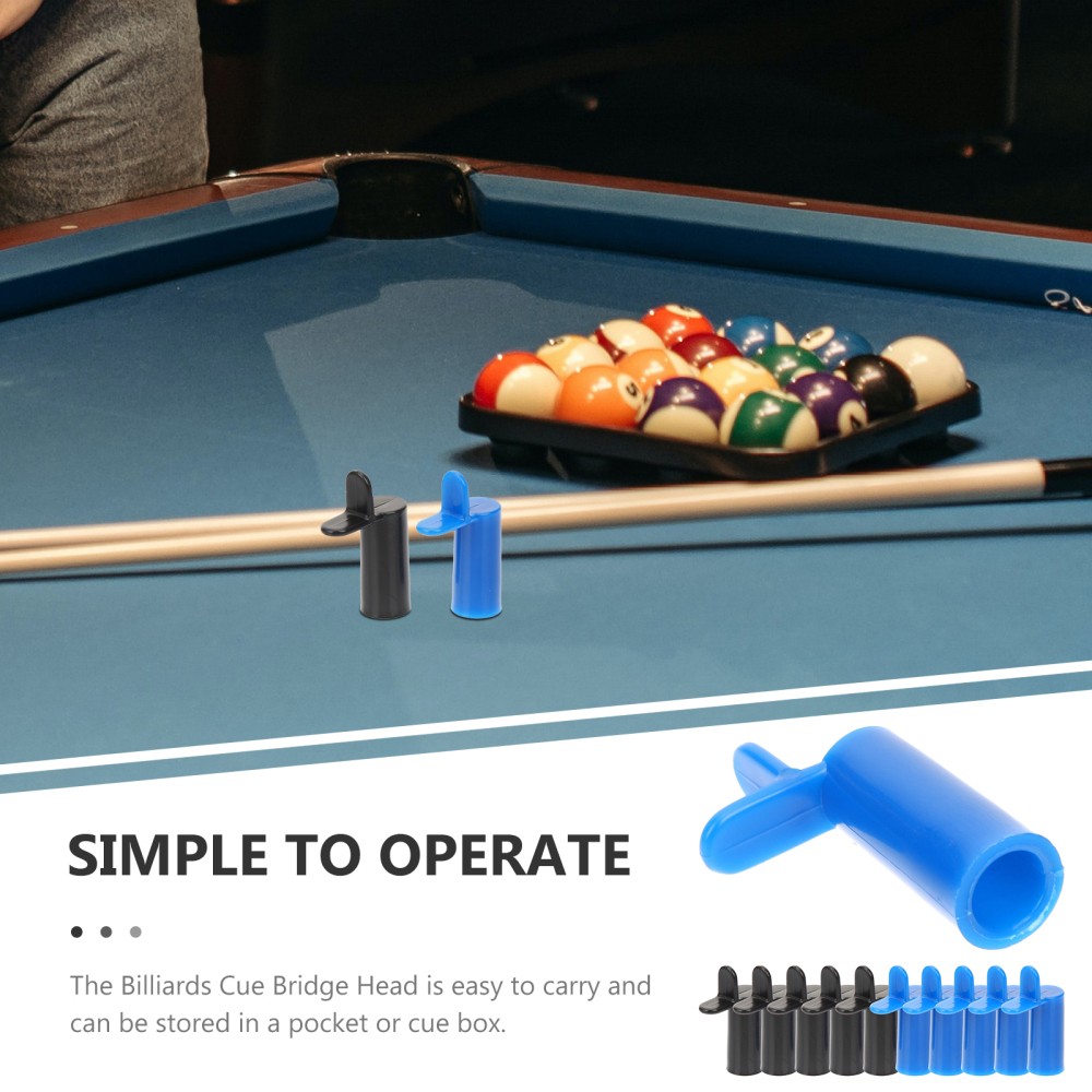 10Pcs Lightweight Pool Bridge Heads Reusable Plastic Cue Holder Assorted Colors
