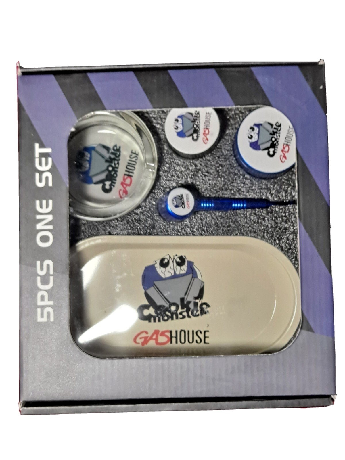 5 Pcs Smoker's Gift Set With Tray And Grinder