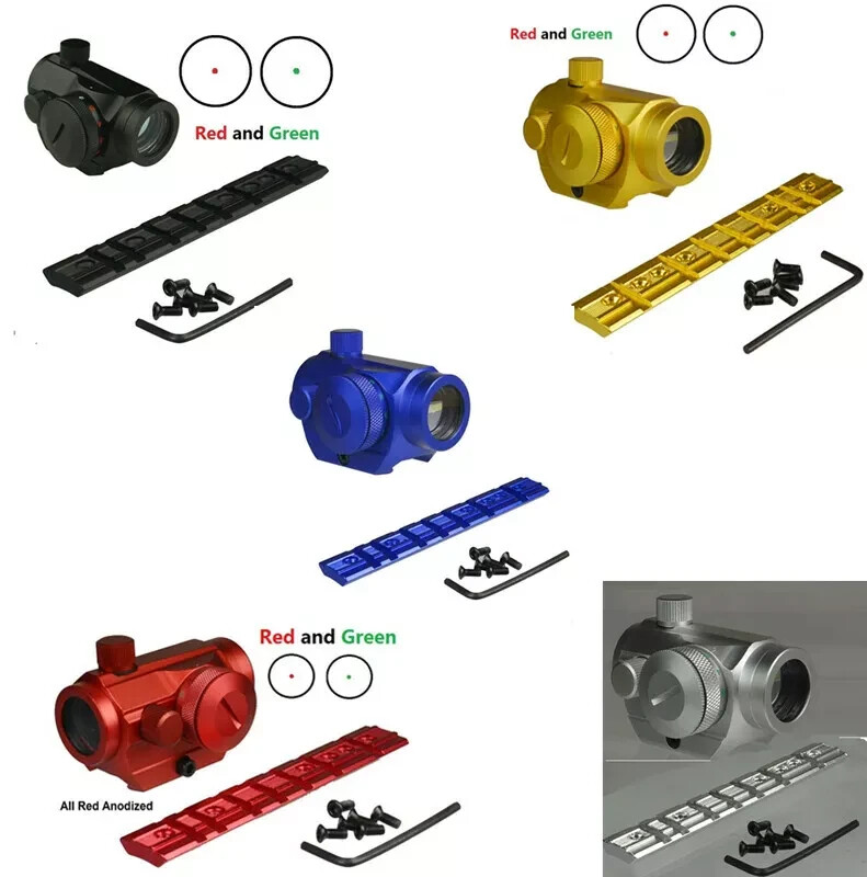 Black,Blue,Red,Silver,Gold Mini Dot Sight Dovetail/Picatinny Mount Ruger 1022