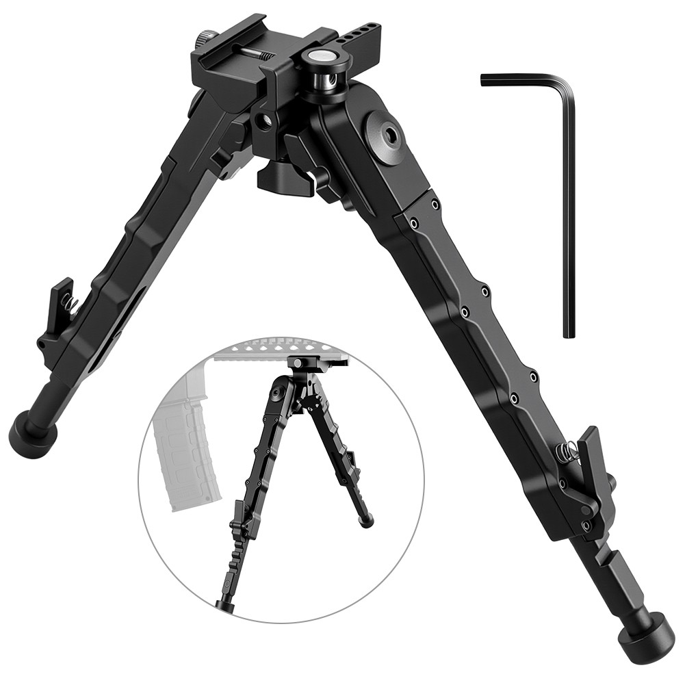 V9 Rifle Bipod 7.25''- 9" Adjustable Shooting Swivel QD Rail Mount Hunting Bipod