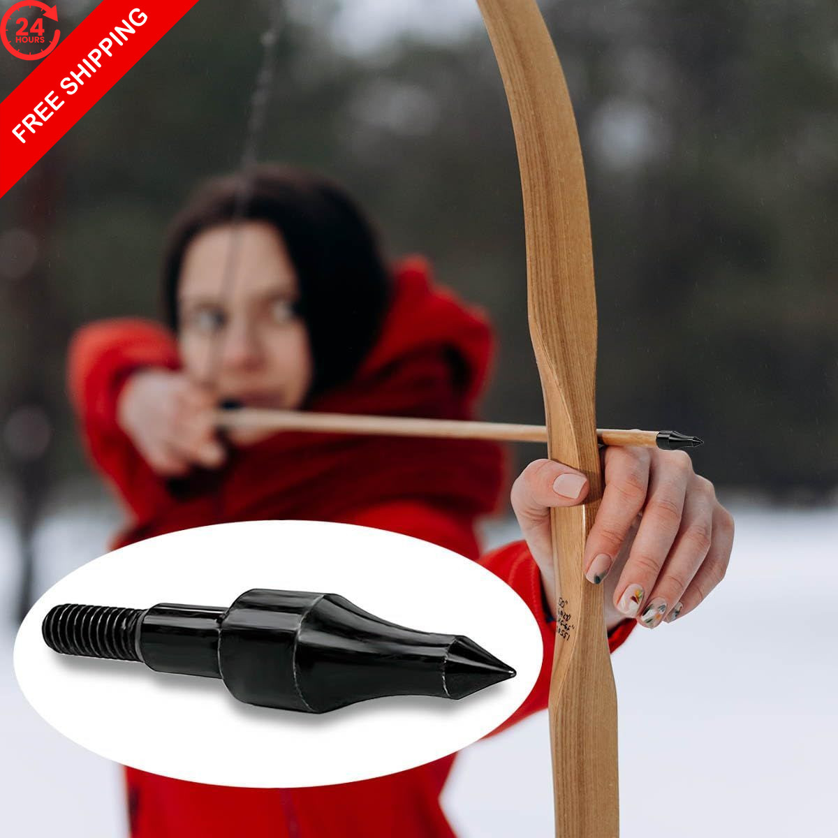 Qoaimu 100 Grain Archery Arrow Field Points Tips, High Precision Black