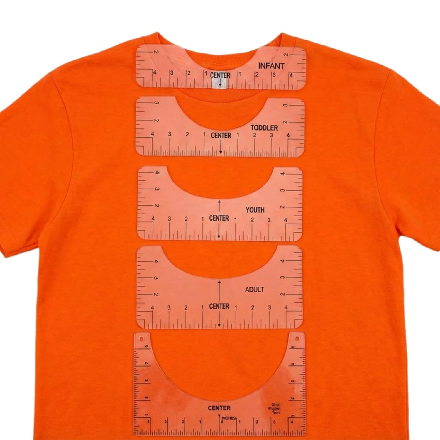 5-Piecet-Shirt Alignment Tool Set, PVC Placement Ruler Guide for Heat Transfer V