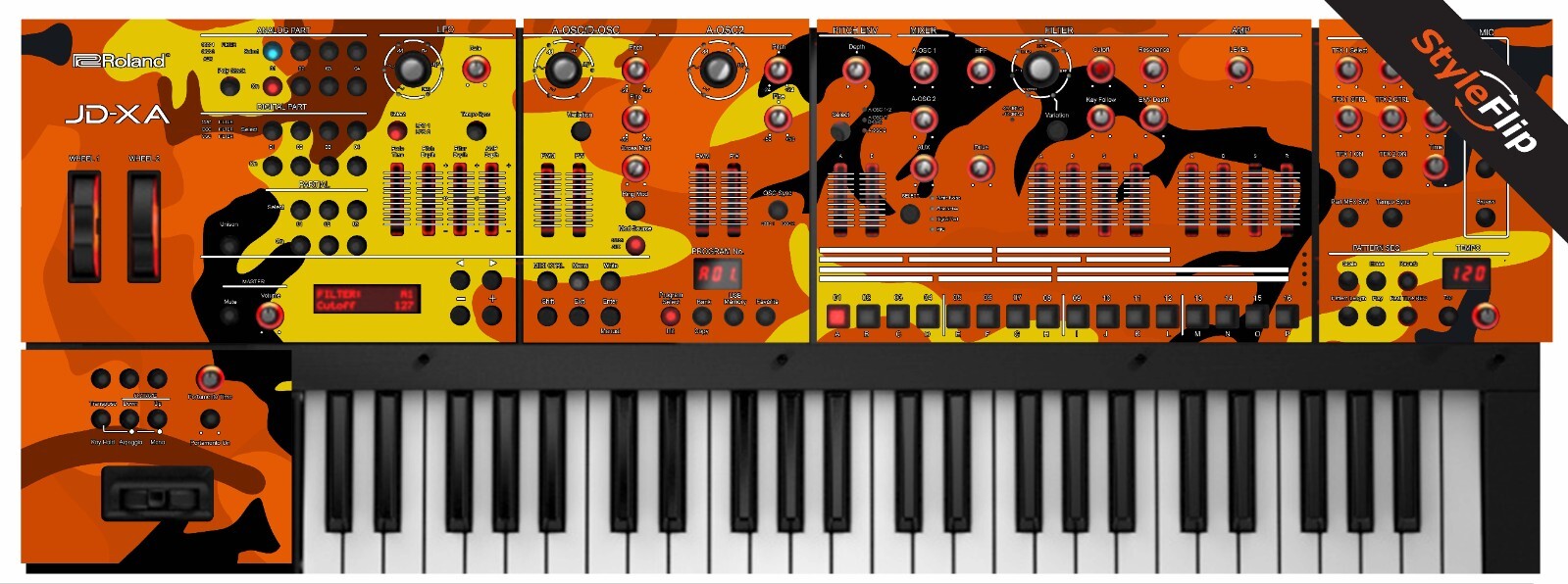 Roland JDXA Skins | Orange Camo | Protective Decal | StyleFlip Skins