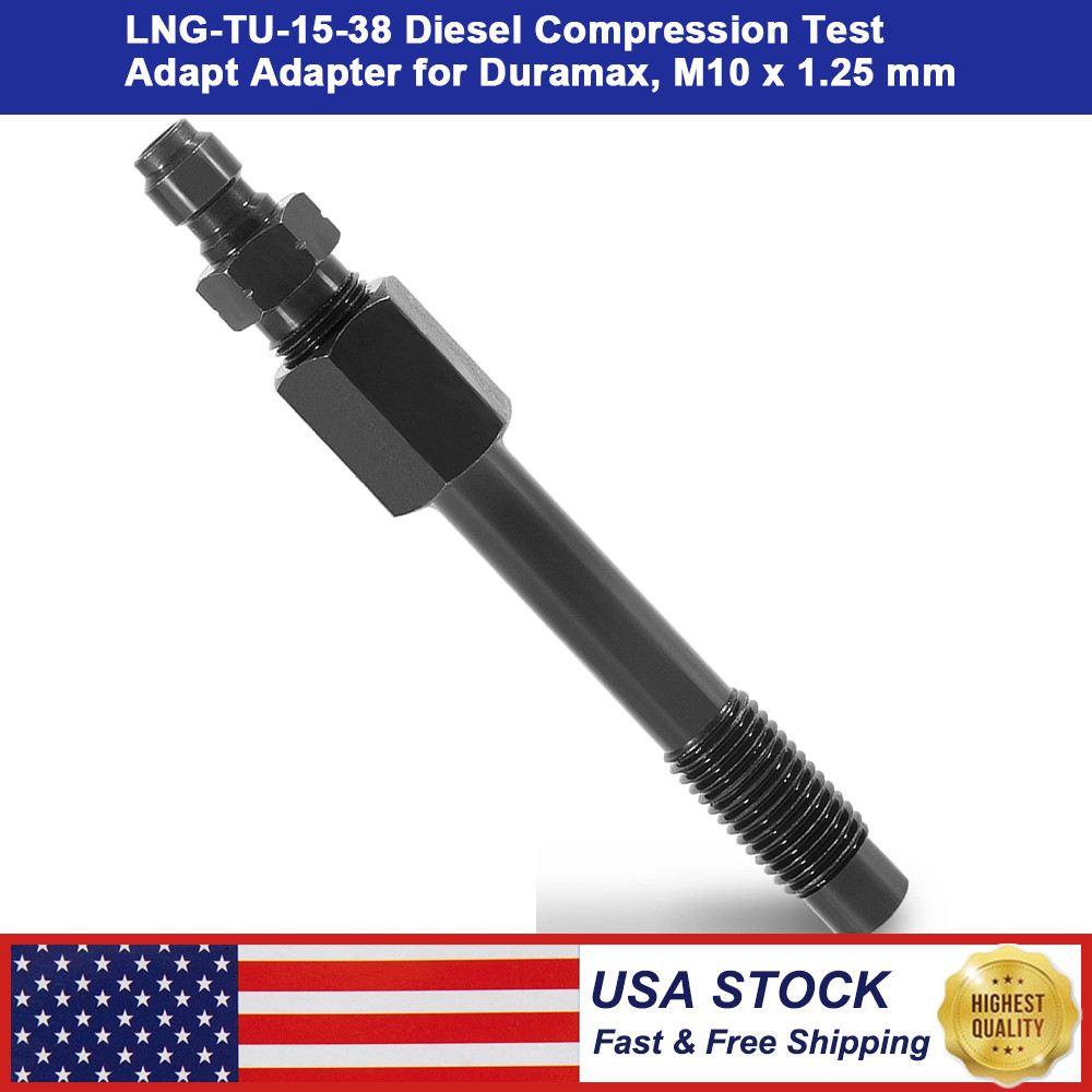 M10 x 1.25 mm Diesel Compression Tester Adapter LNG-TU-15-38 for Duramax 6.6L