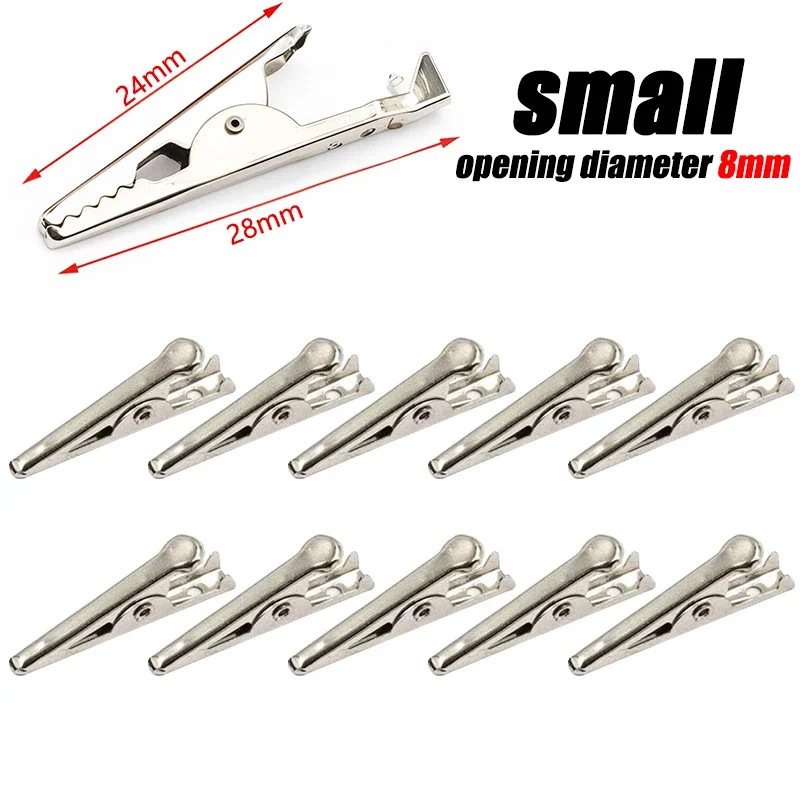 Black Red Soft Plastic Coated Testing Probe Mini Alligator Test Clips 10Pcs Meta