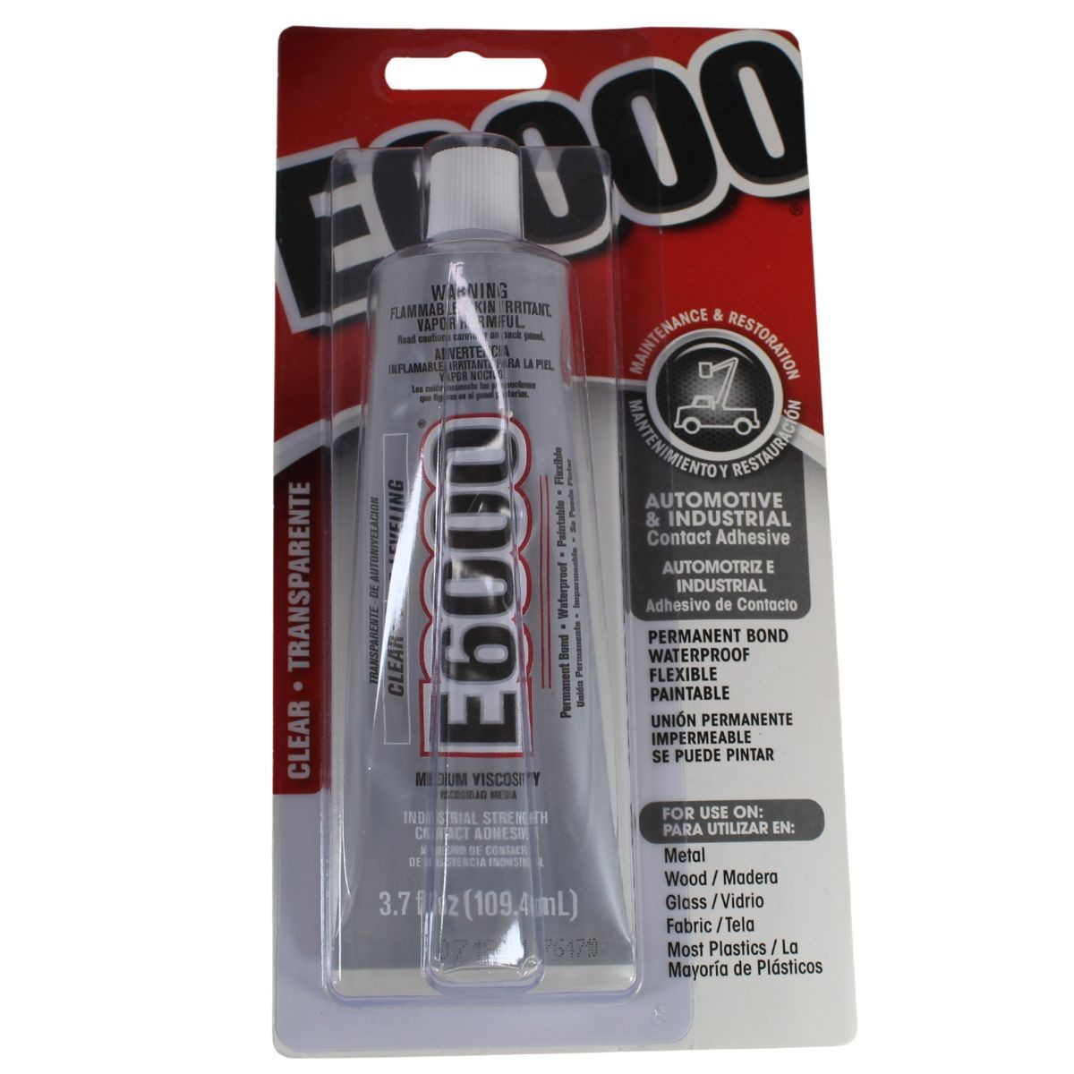 3.7 fl oz E6000 Industrial Strength Clear Medium Viscosity Waterproof Adhesive