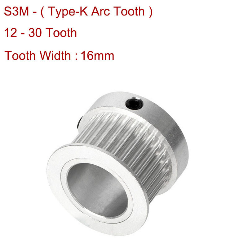 S3M 12T-30T Timing Belt Pulley Synchronous Wheel Type-K for 15mm Width Belt 3D