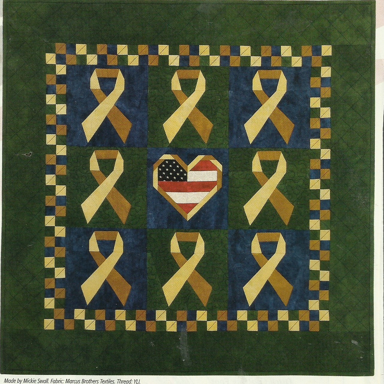 B0436   RIBBON TRIBUTE WALLHANGING QUILT PATTERN/INSTRUCTIONS