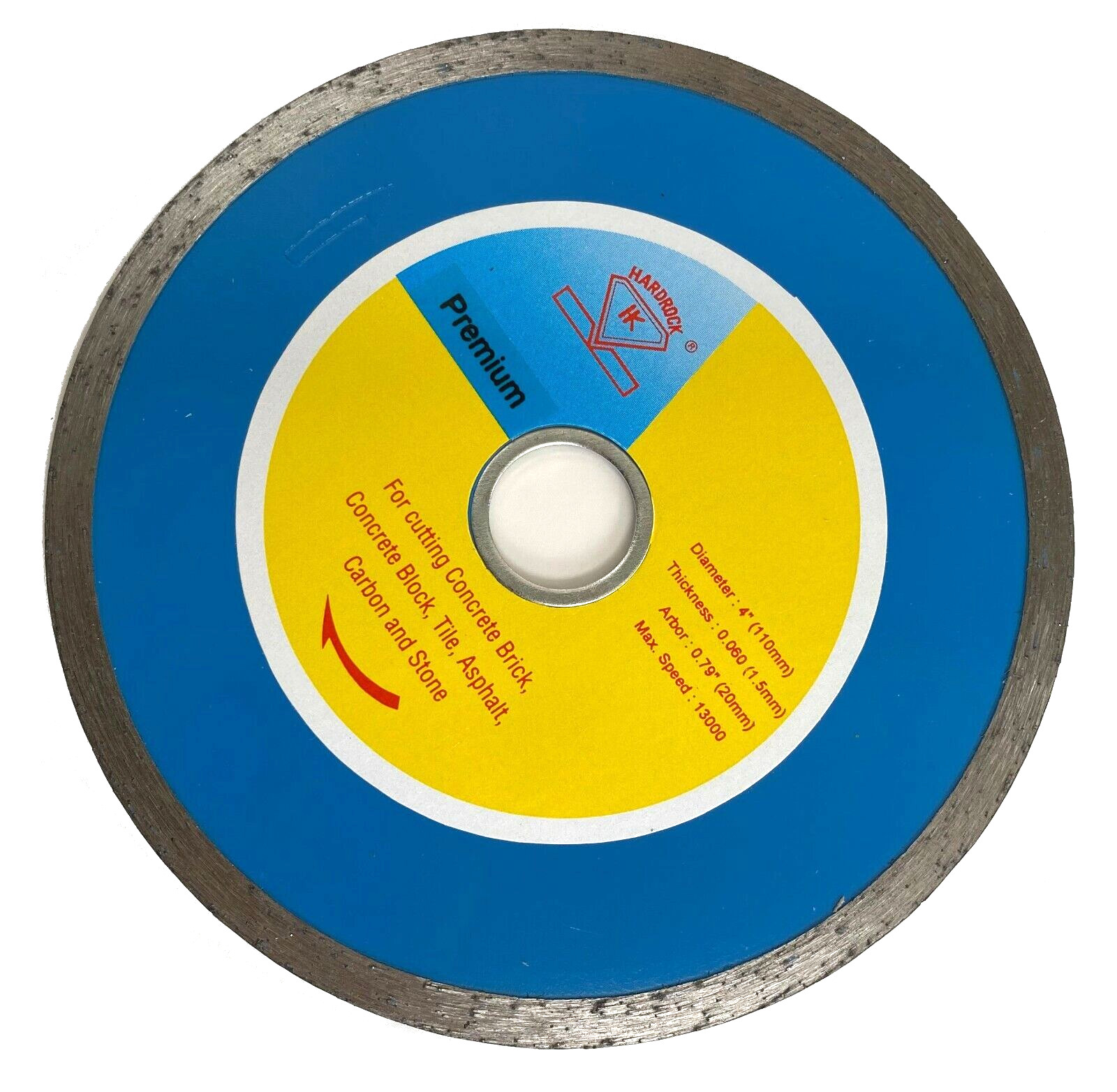 6 Pack 4" Diamond Saw Blade Continuous Rim for Tile Porcelain Marble 5/8" Arbor