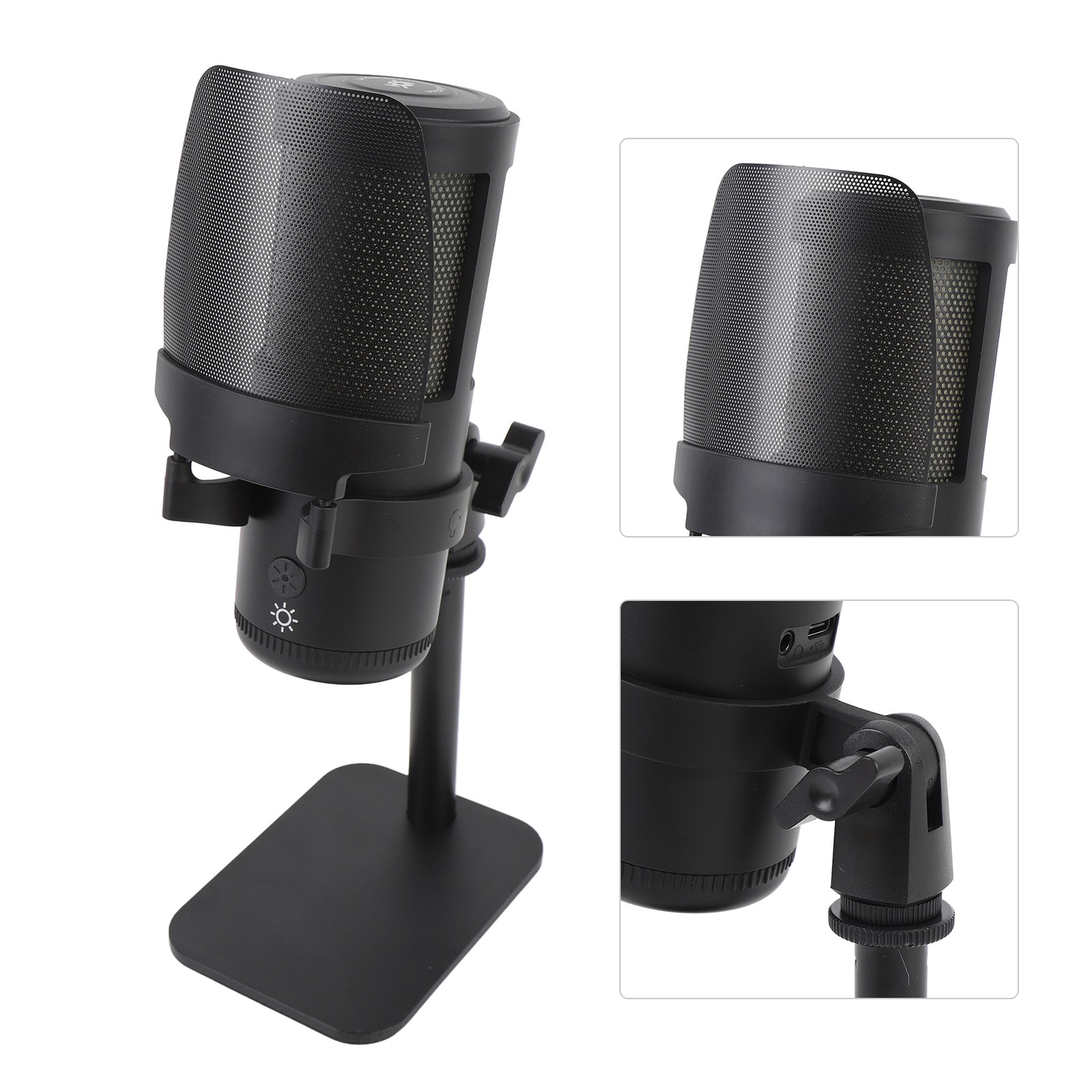 USB Microphone Type C Wired Plug And Play Computer Condenser Mic For Gaming Live