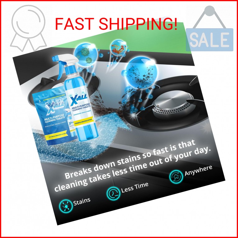 X-ALL Multi-Purpose Cleaner - Spray Bottle and 5x Cleaning Tablets - Cleaner for