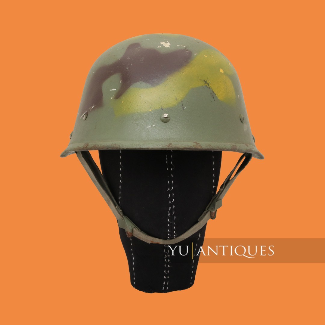 Vintage Yugoslavia Serbia M89 Ke v l ar Combat Trench Art Camouflage H e l m e t