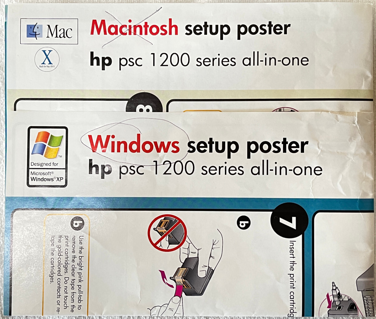 HP PSC 1200 SERIES ALL-IN-ONE SETUP POSTER MACINTOSH/WINDOWS ≈26 1/2" X 17 3/4"