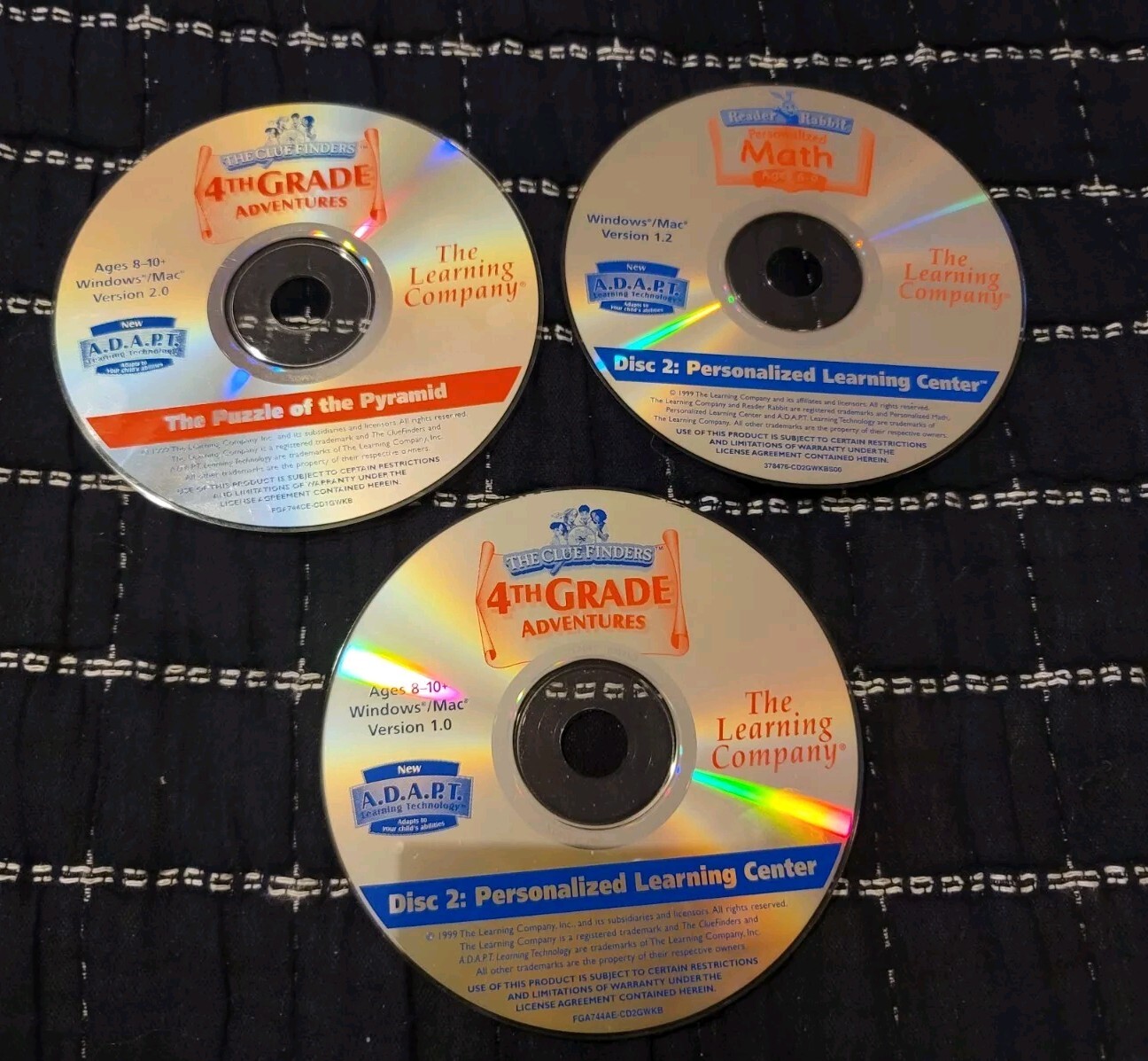 READER RABBIT 4th Grade Adventures and Math Homeschool Lot of 3 READ!!!