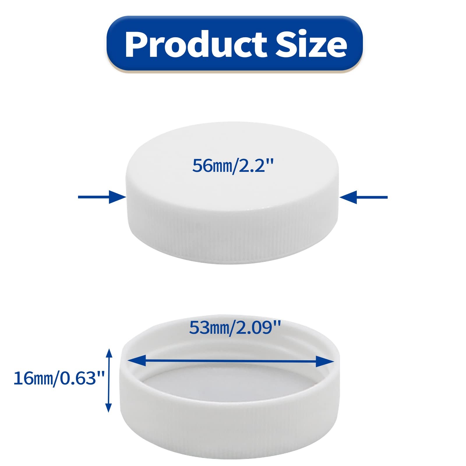 6Pcs 53Mm Water Bottle Caps, Water Jug Caps Screw Top for 3 or 5 Gallon Jugs