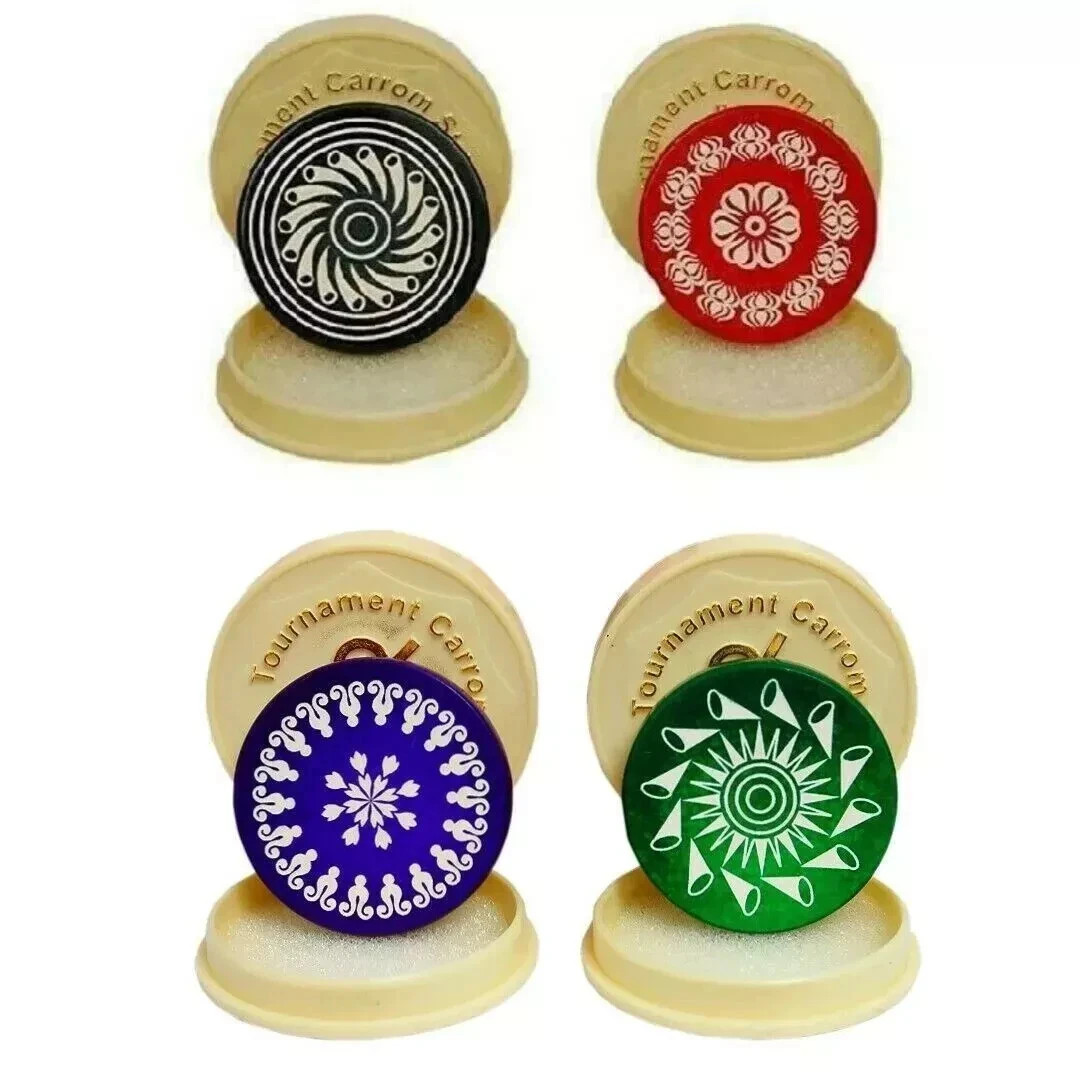 4 x India DP Tournament Carrom Carom Board Flicker Striker Coins Plastic