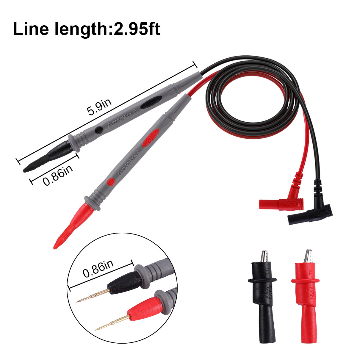 20A Digital MultiMeter Lead Test Pen Probe Wire Voltage Cable Meter Pen Universa