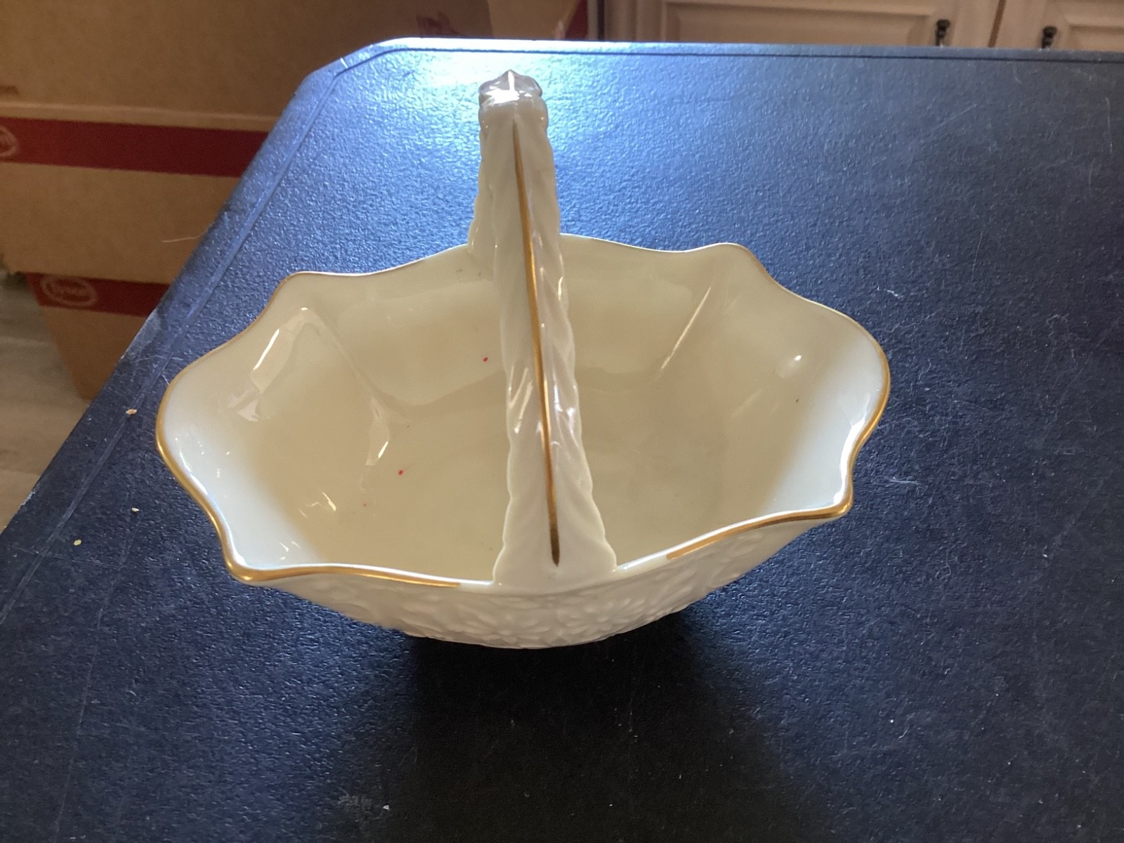 Lenox Oval Shaped Gold Trim China Basket