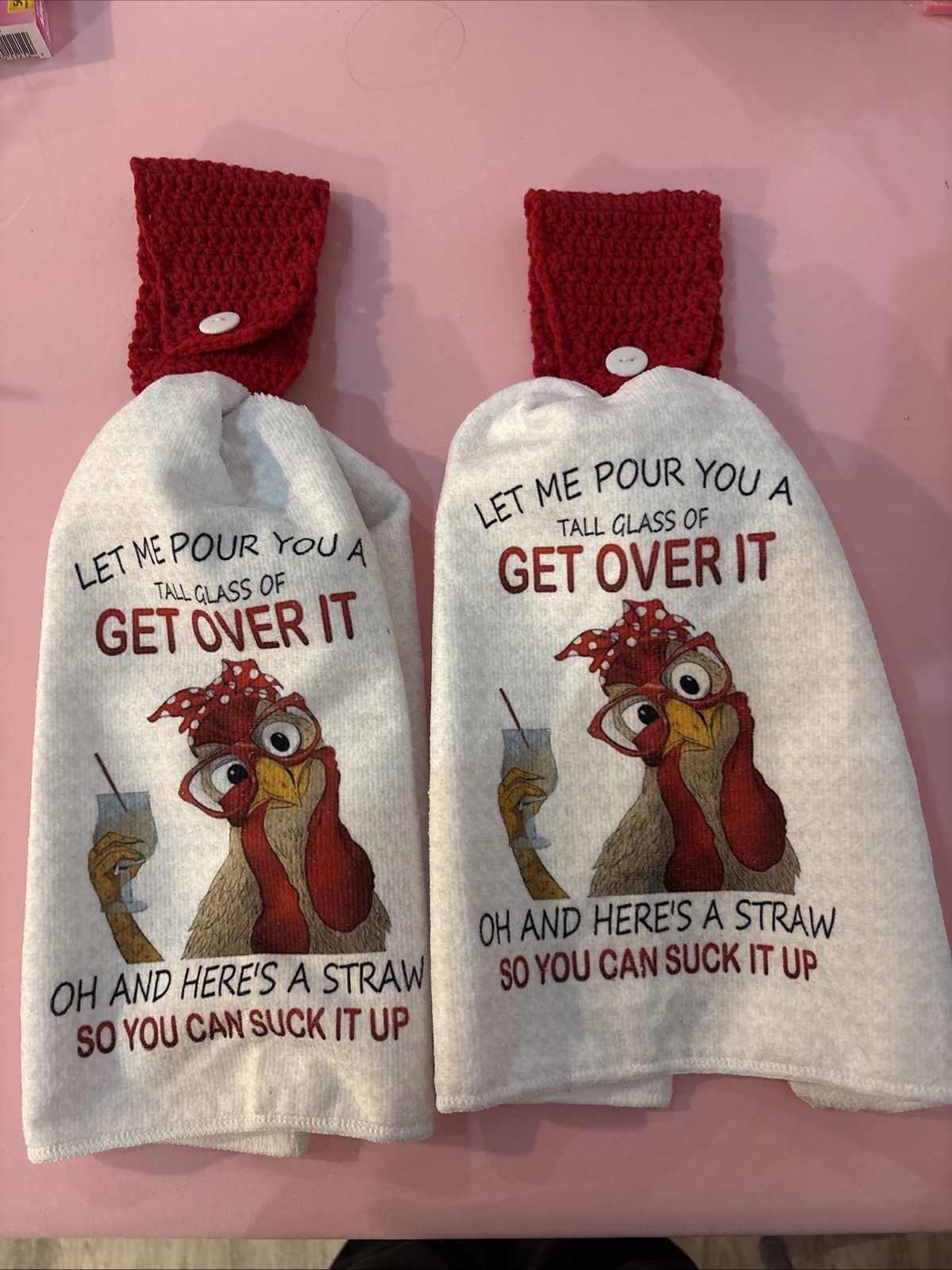 Crocheted Hanging Kitchen Towel Sassy Chicken