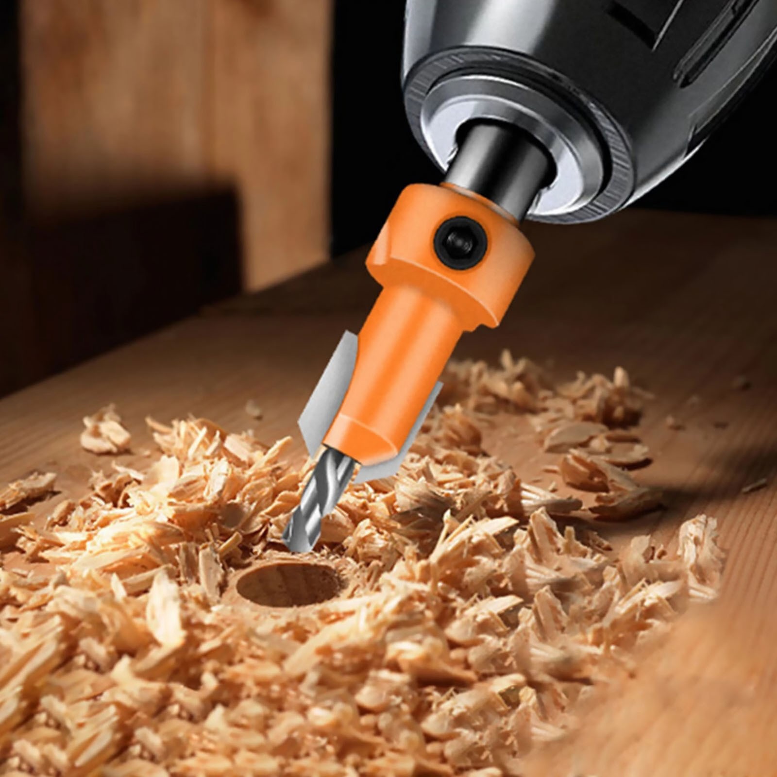 5pcs Countersink Drill Bits with Replaceable Hexagon Handle for Easy Maintenance