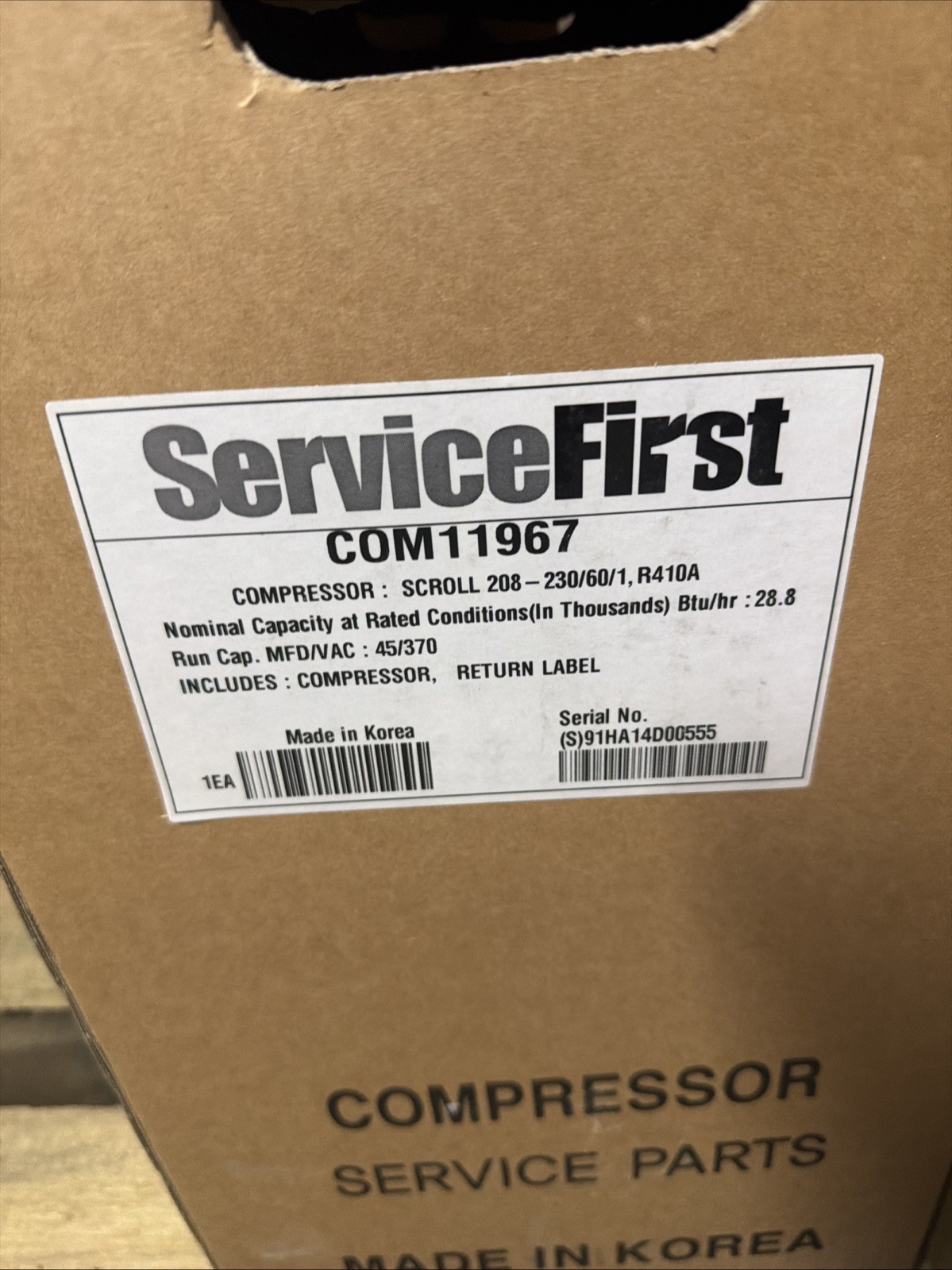 TRANE COM11967 COMPRESSOR SCROLL 208-230/60/1