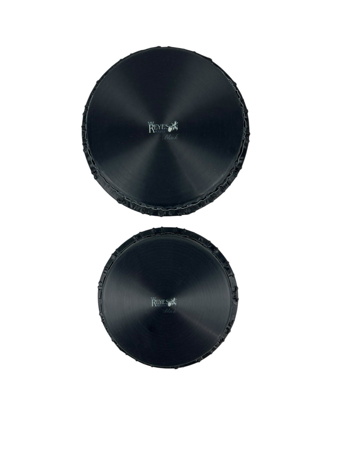 Bongo Heads, Tucked, Reyes 7-1/4” & 8.50” Set of 2  Synthetic Black.