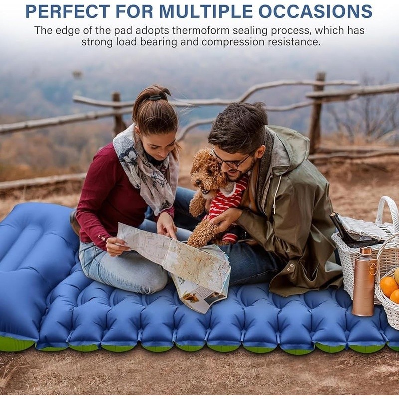 Extra Wide 3 Thick Self Inflating Camping Sleeping Pad W/ Pillow Fast Inflate US