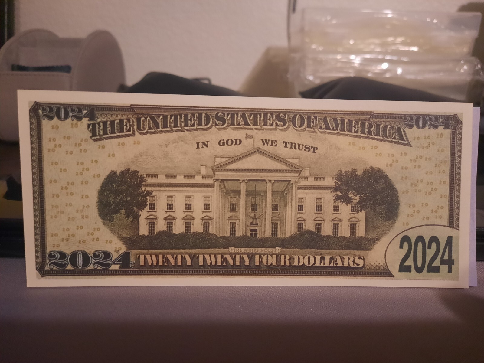 Set Of 4 Donald Trump 2024 & $100 Prank Fake Presidential Bills MAGA USA 45 47