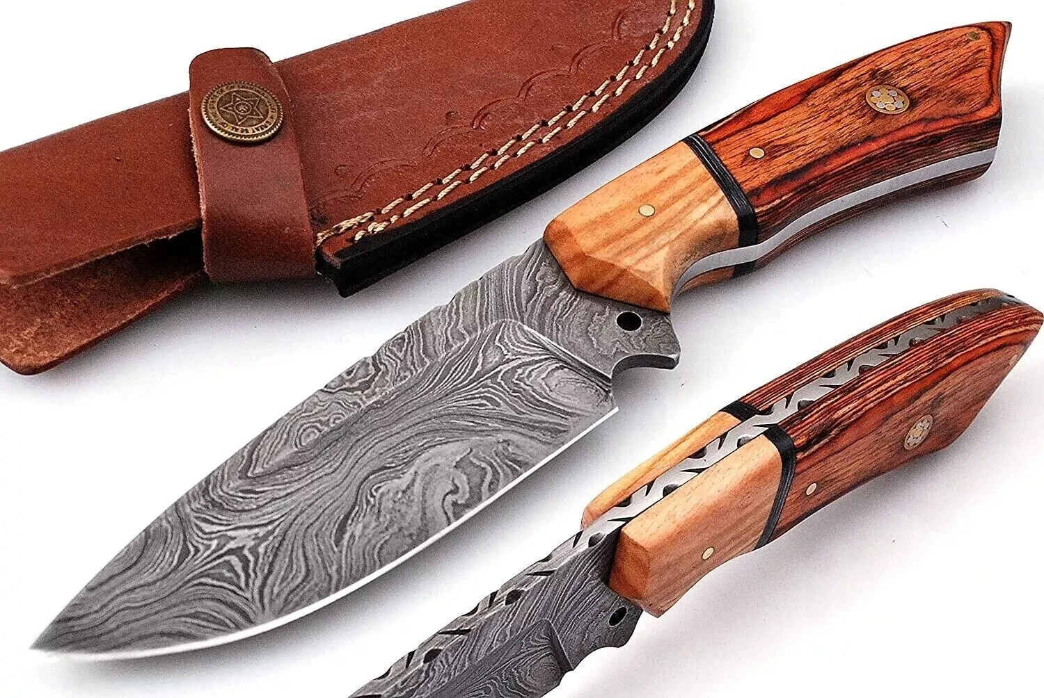 Fixed Blade Hunting Knife Hand Foeged Damadcus Knife For Hunting